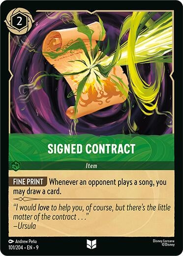Image for Signed Contract (101/204) (Fabled) (9) - Disney Lorcana