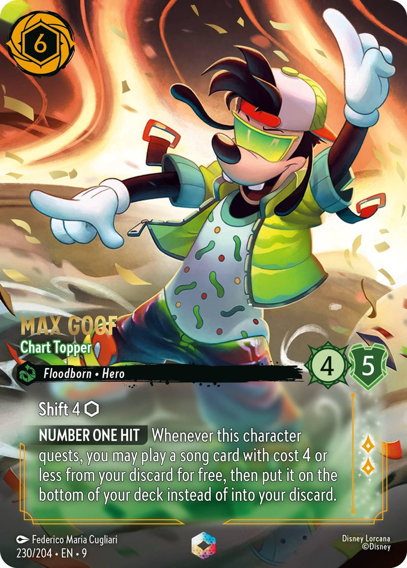 Image for Max Goof - Chart Topper (Enchanted) (230/204) (Fabled) (9) - Disney Lorcana