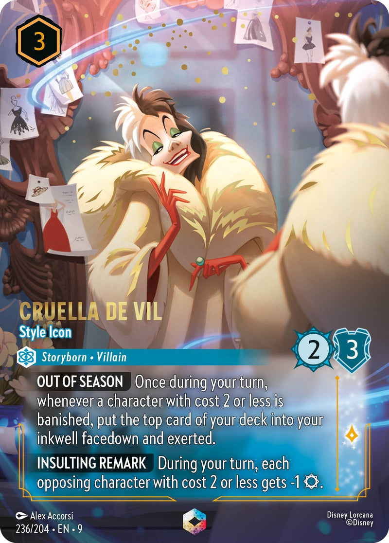 Image for Cruella De Vil - Style Icon (Enchanted) (236/204) (Fabled) (9) - Disney Lorcana