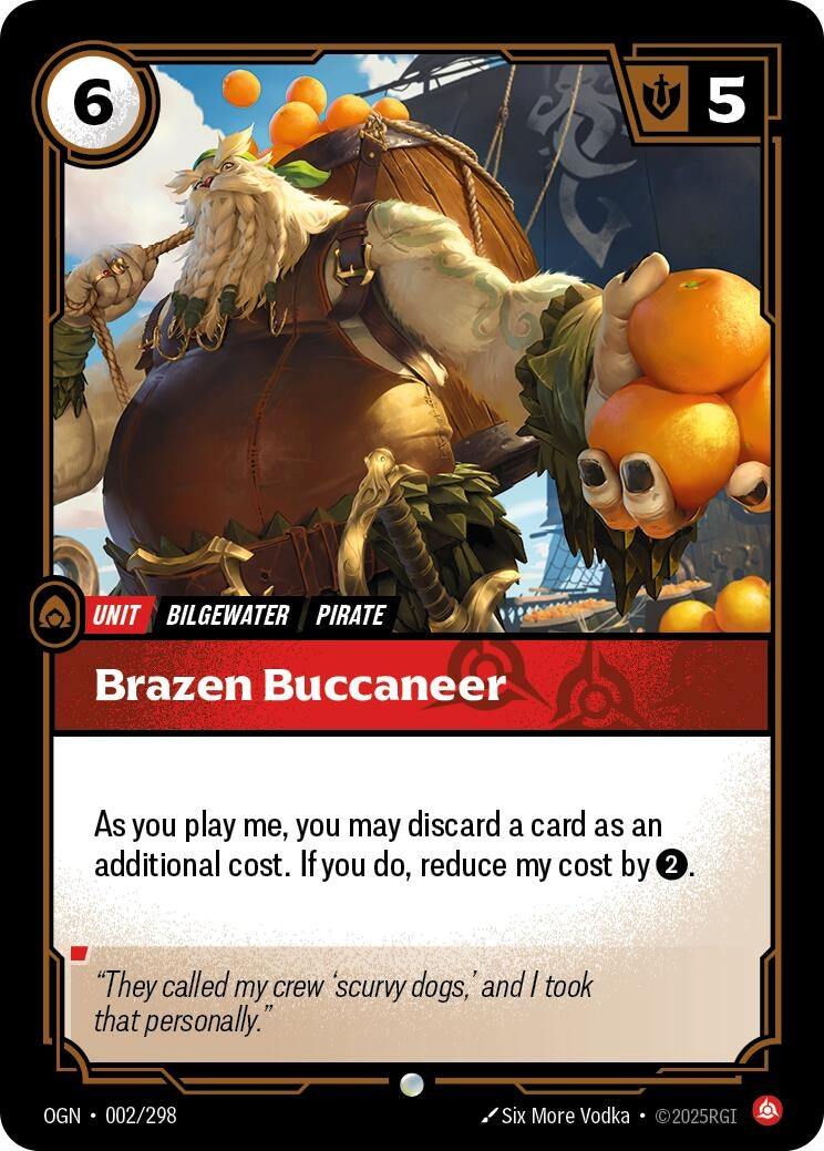 Image for Brazen Buccaneer (002/298) (Origins) (OGN) - Riftbound: League of Legends Trading Card Game