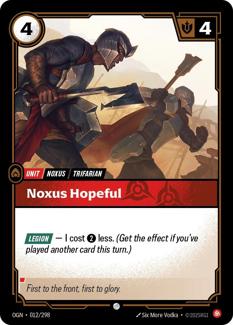Image for Noxus Hopeful (012/298) (Origins) (OGN) - Riftbound: League of Legends Trading Card Game