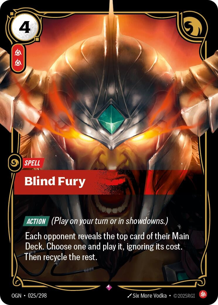 Image for Blind Fury (025/298) (Origins) (OGN) - Riftbound: League of Legends Trading Card Game
