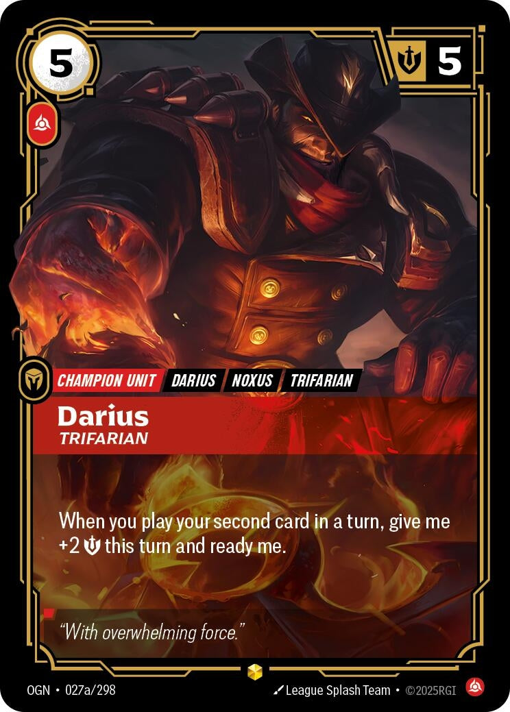 Image for Darius, Trifarian (Alternate Art) (027a/298) (Origins) (OGN) - Riftbound: League of Legends Trading Card Game
