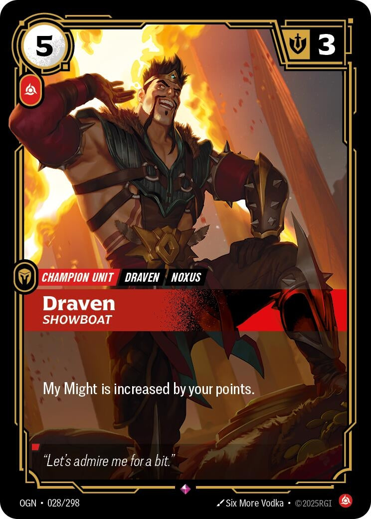 Image for Draven, Showboat (028/298) (Origins) (OGN) - Riftbound: League of Legends Trading Card Game