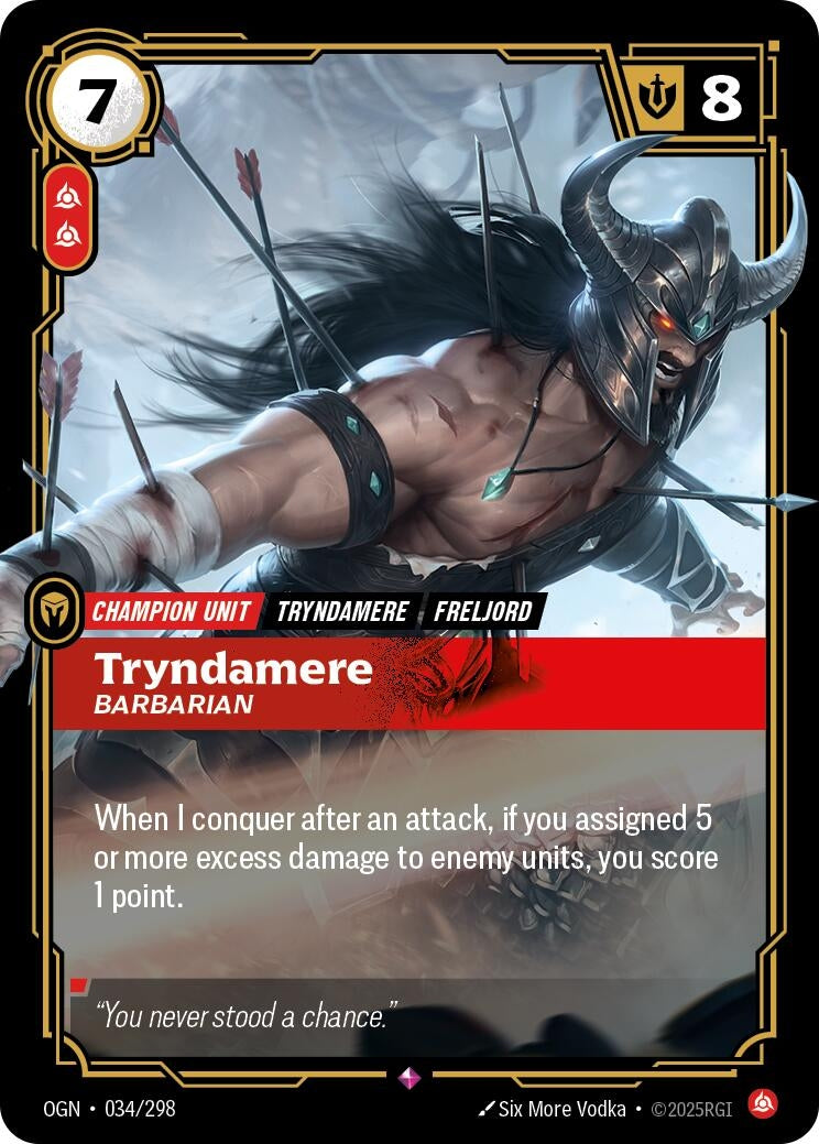 Image for Tryndamere, Barbarian (034/298) (Origins) (OGN) - Riftbound: League of Legends Trading Card Game