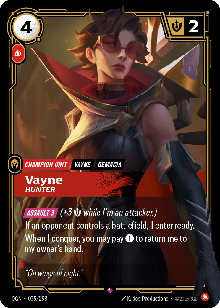Image for Vayne, Hunter (035/298) (Origins) (OGN) - Riftbound: League of Legends Trading Card Game
