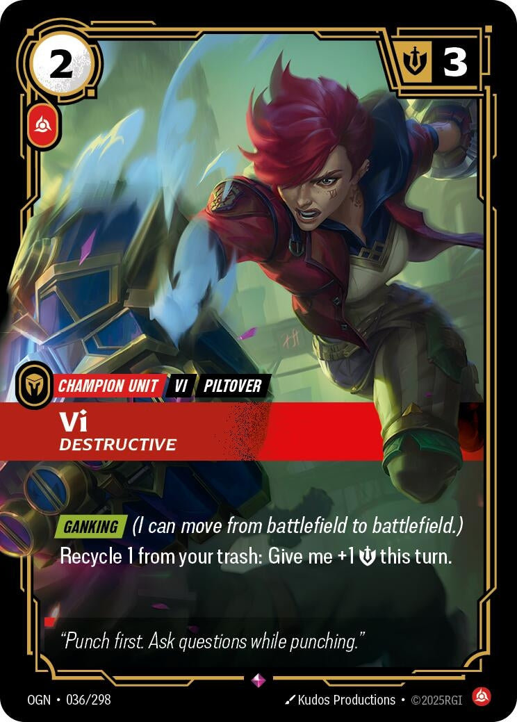 Image for Vi, Destructive (036/298) (Origins) (OGN) - Riftbound: League of Legends Trading Card Game