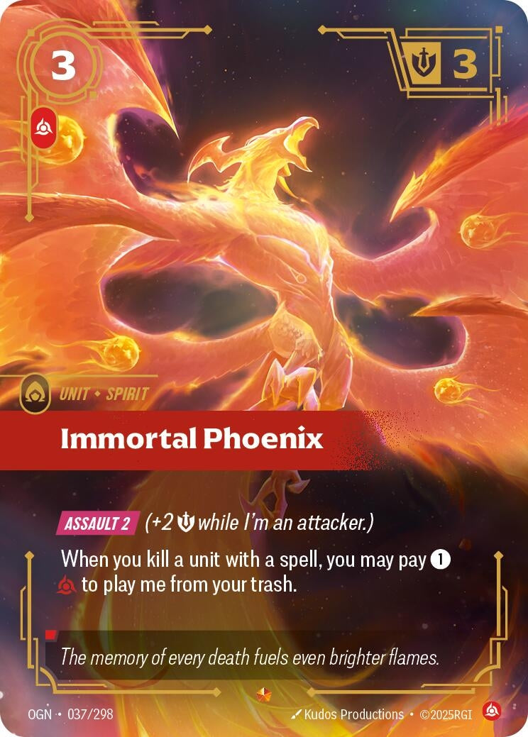 Image for Immortal Phoenix (037/298) (Origins) (OGN) - Riftbound: League of Legends Trading Card Game