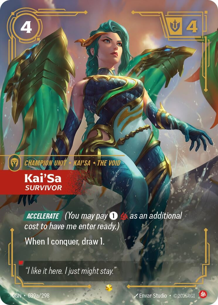 Image for Kai'Sa, Survivor (Alternate Art) (039a/298) (Origins) (OGN) - Riftbound: League of Legends Trading Card Game
