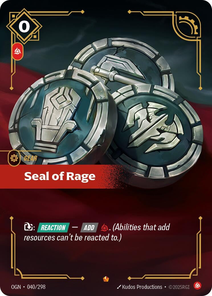 Image for Seal of Rage (040/298) (Origins) (OGN) - Riftbound: League of Legends Trading Card Game