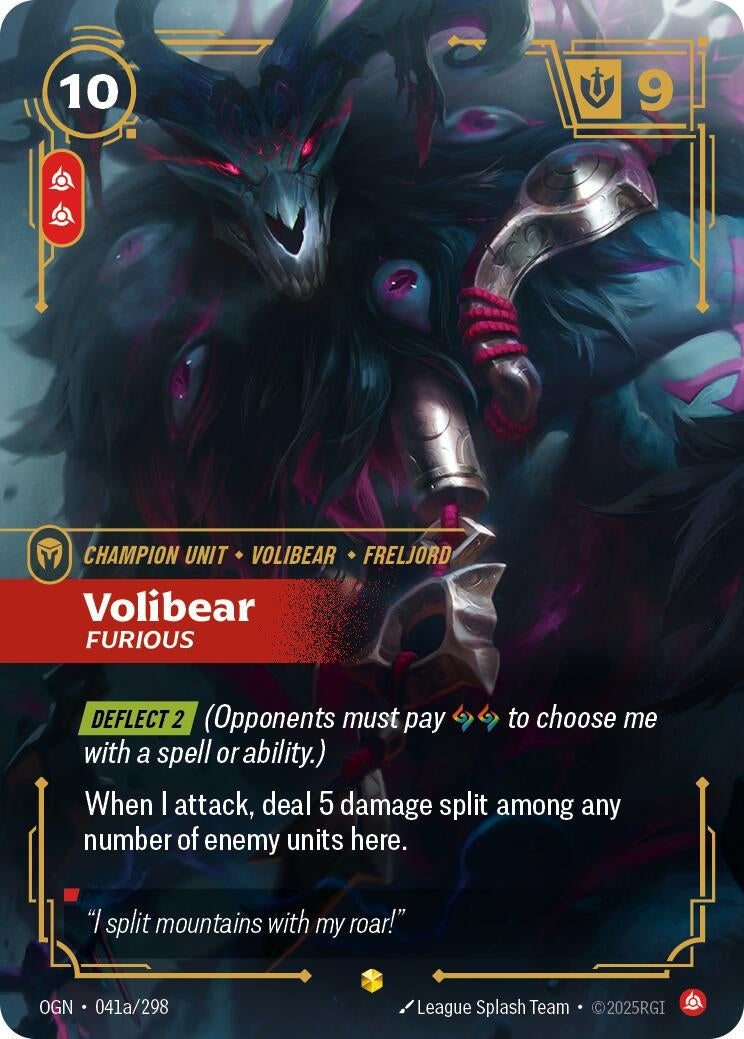 Image for Volibear, Furious (Alternate Art) (041a/298) (Origins) (OGN) - Riftbound: League of Legends Trading Card Game