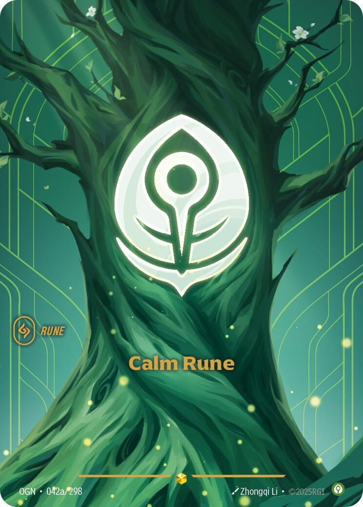 Image for Calm Rune (Alternate Art) (042a/298) (Origins) (OGN) - Riftbound: League of Legends Trading Card Game