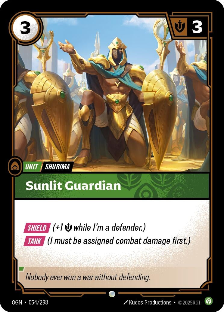 Image for Sunlit Guardian (054/298) (Origins) (OGN) - Riftbound: League of Legends Trading Card Game