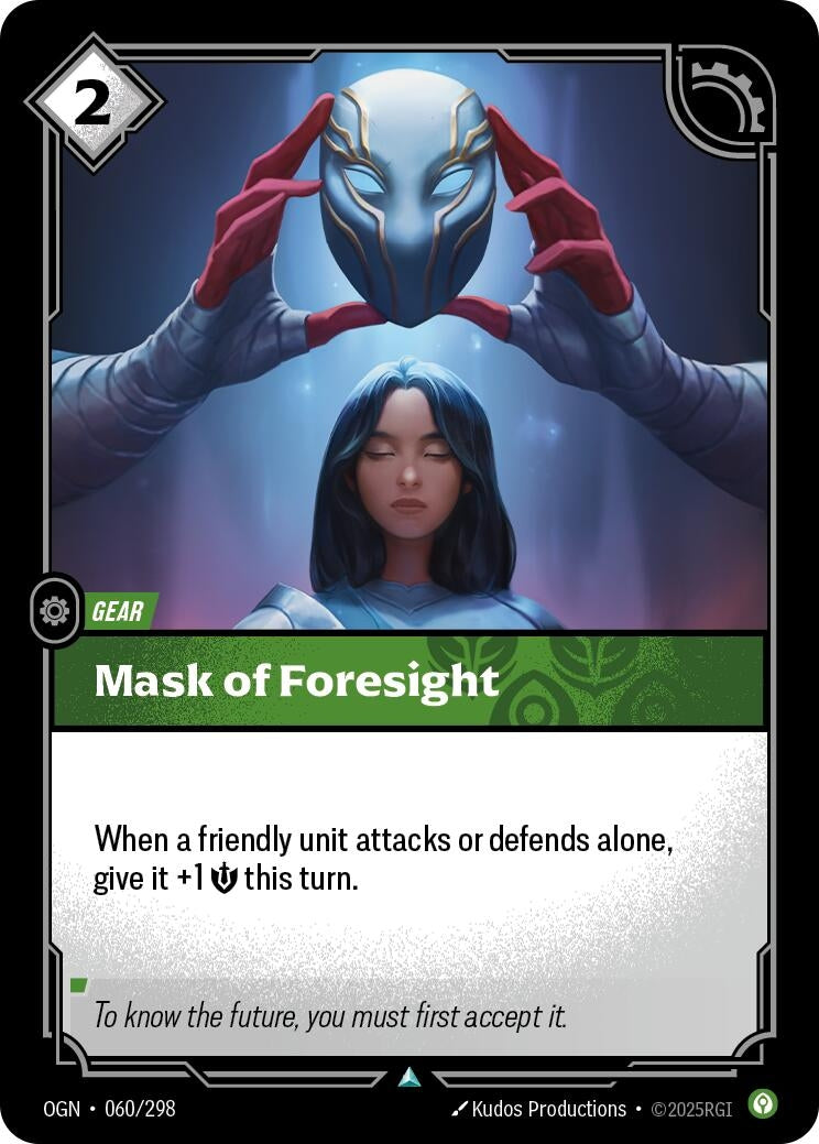 Image for Mask of Foresight (060/298) (Origins) (OGN) - Riftbound: League of Legends Trading Card Game