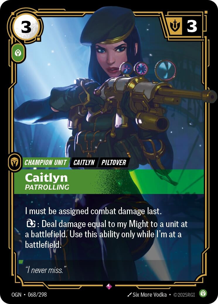 Image for Caitlyn, Patrolling (068/298) (Origins) (OGN) - Riftbound: League of Legends Trading Card Game