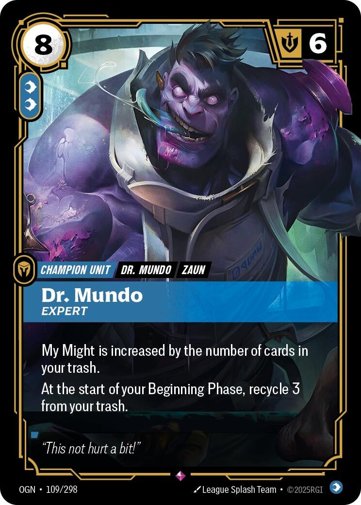 Image for Dr. Mundo, Expert (109/298) (Origins) (OGN) - Riftbound: League of Legends Trading Card Game
