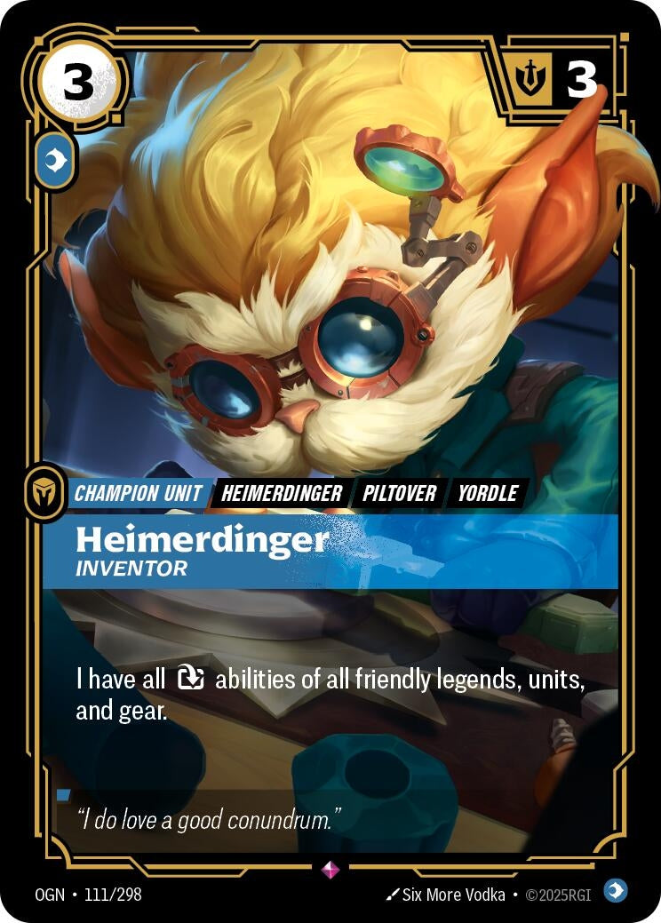 Image for Heimerdinger, Inventor (111/298) (Origins) (OGN) - Riftbound: League of Legends Trading Card Game