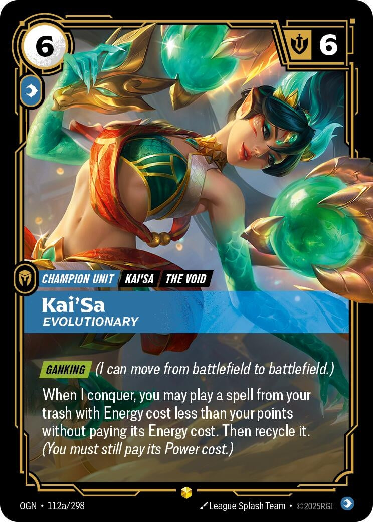 Image for Kai'Sa, Evolutionary (Alternate Art) (112a/298) (Origins) (OGN) - Riftbound: League of Legends Trading Card Game