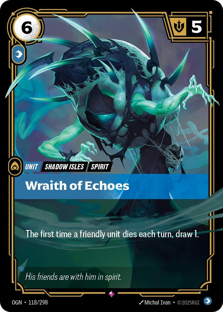 Image for Wraith of Echoes (118/298) (Origins) (OGN) - Riftbound: League of Legends Trading Card Game