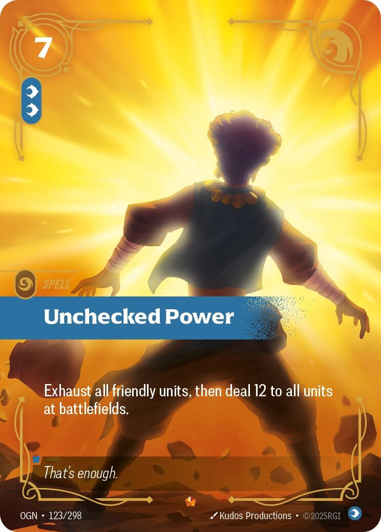 Image for Unchecked Power (123/298) (Origins) (OGN) - Riftbound: League of Legends Trading Card Game