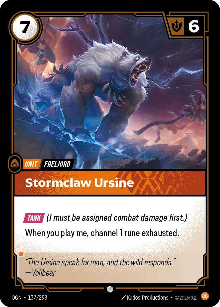 Image for Stormclaw Ursine (137/298) (Origins) (OGN) - Riftbound: League of Legends Trading Card Game