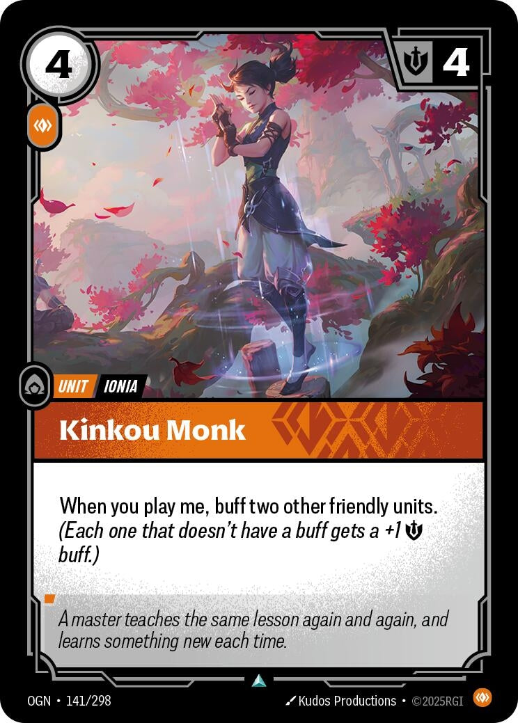 Image for Kinkou Monk (141/298) (Origins) (OGN) - Riftbound: League of Legends Trading Card Game