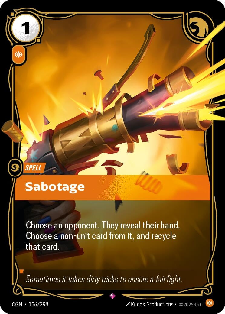 Image for Sabotage (156/298) (Origins) (OGN) - Riftbound: League of Legends Trading Card Game