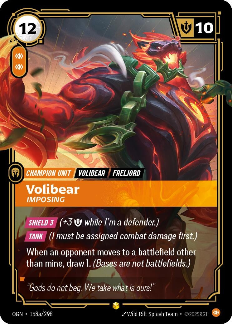Image for Volibear, Imposing (Alternate Art) (158a/298) (Origins) (OGN) - Riftbound: League of Legends Trading Card Game
