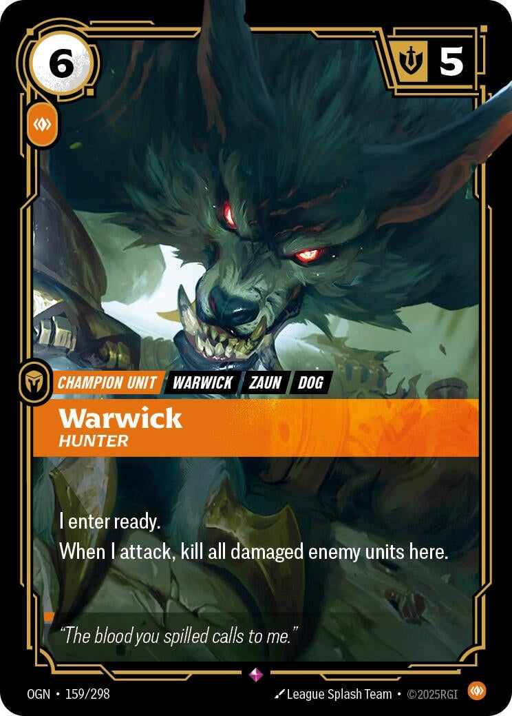Image for Warwick, Hunter (159/298) (Origins) (OGN) - Riftbound: League of Legends Trading Card Game