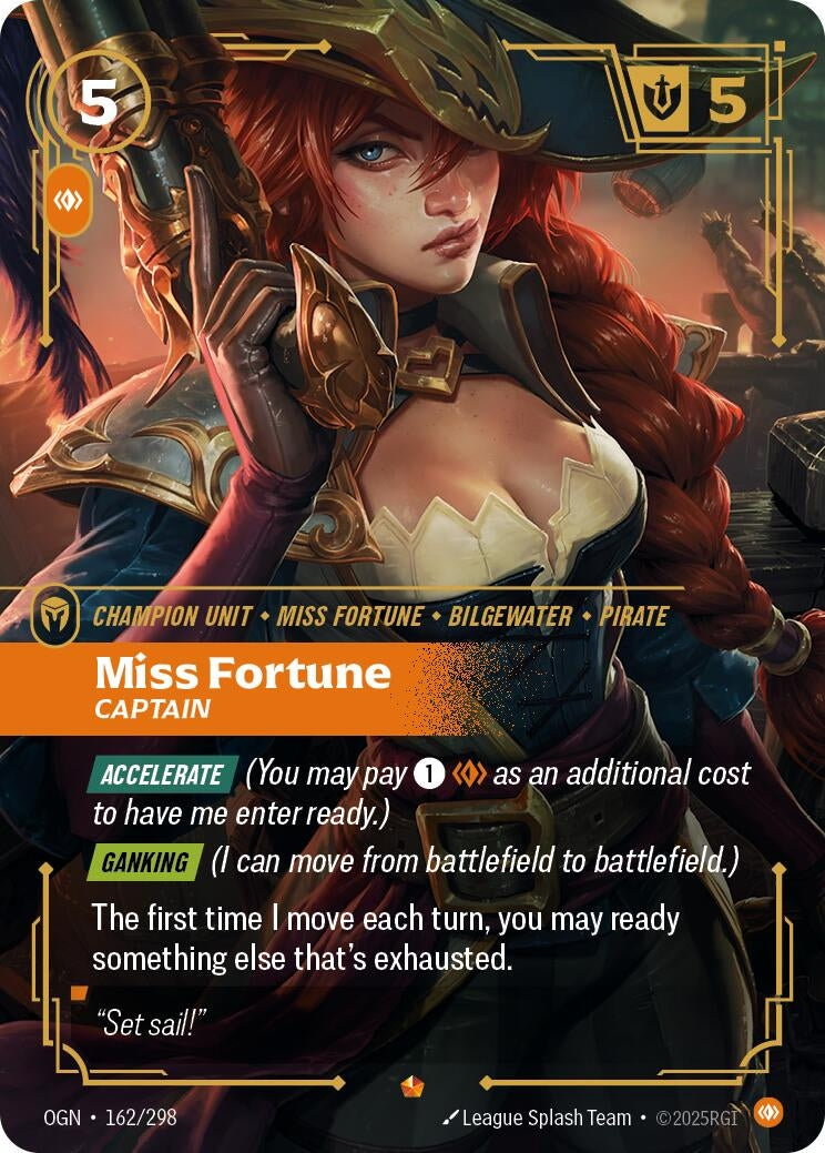 Image for Miss Fortune, Captain (162/298) (Origins) (OGN) - Riftbound: League of Legends Trading Card Game