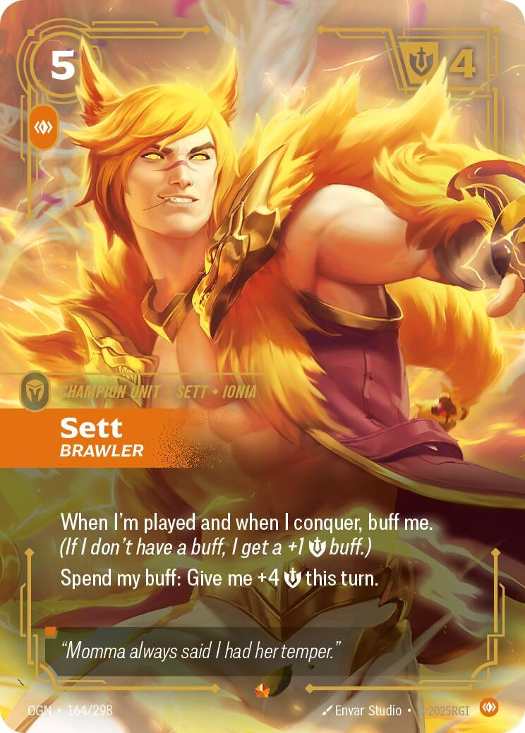 Image for Sett, Brawler (164/298) (Origins) (OGN) - Riftbound: League of Legends Trading Card Game