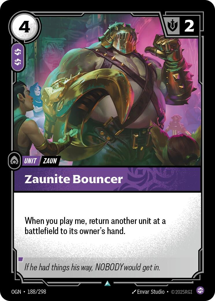 Image for Zaunite Bouncer (188/298) (Origins) (OGN) - Riftbound: League of Legends Trading Card Game