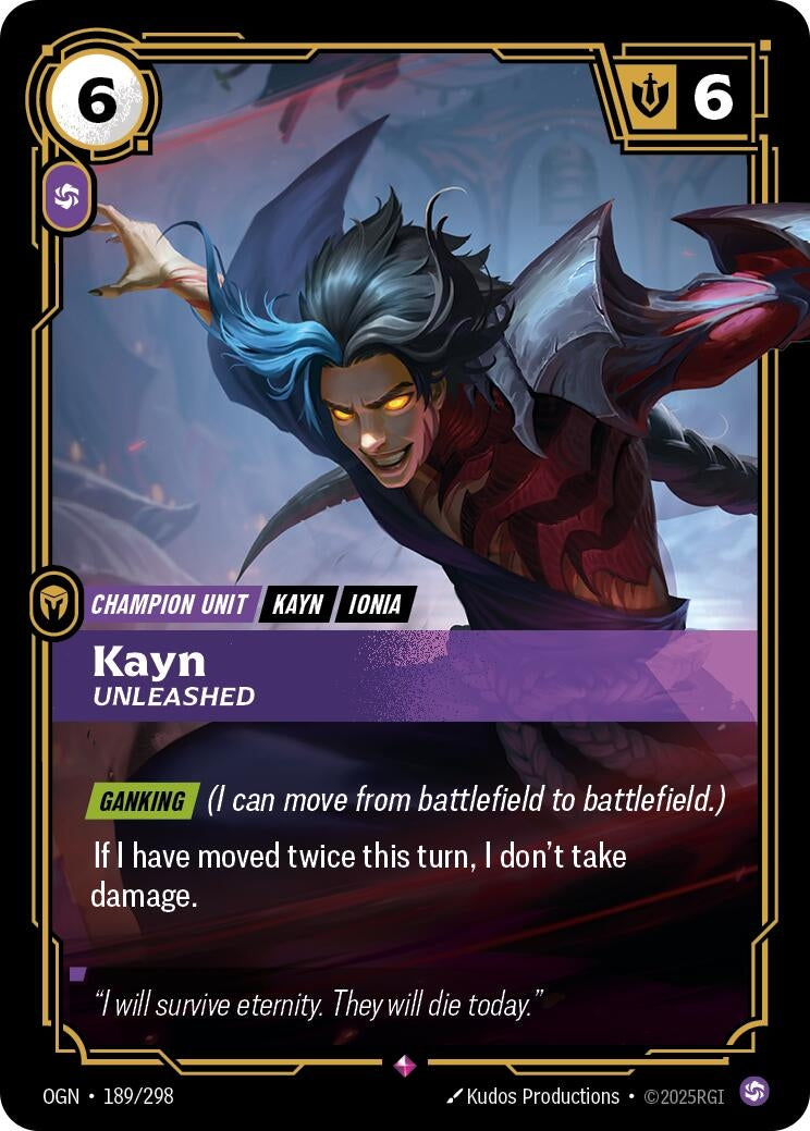 Image for Kayn, Unleashed (189/298) (Origins) (OGN) - Riftbound: League of Legends Trading Card Game