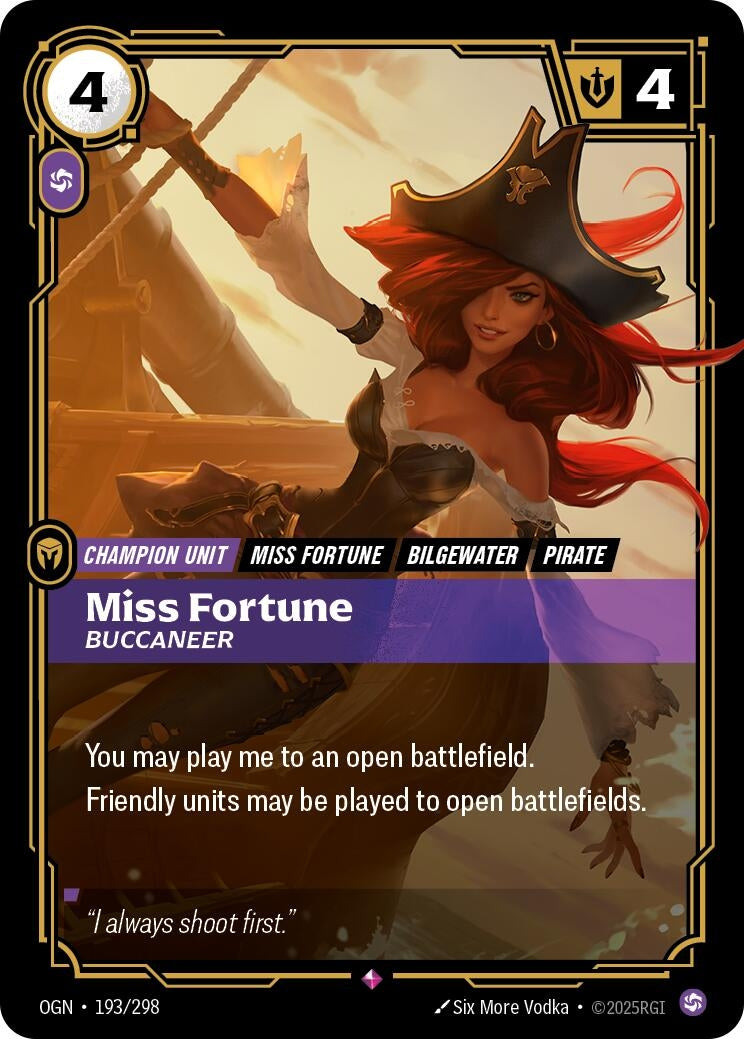 Image for Miss Fortune, Buccaneer (193/298) (Origins) (OGN) - Riftbound: League of Legends Trading Card Game
