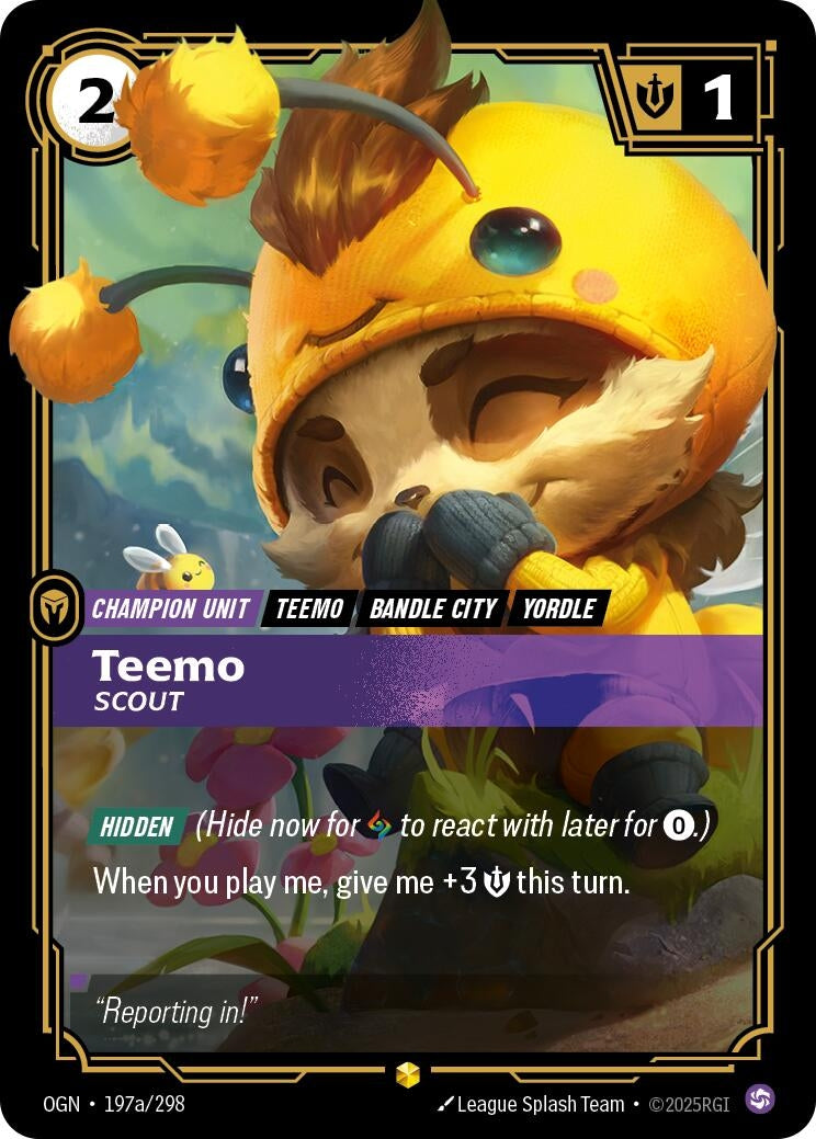 Image for Teemo, Scout (Alternate Art) (197a/298) (Origins) (OGN) - Riftbound: League of Legends Trading Card Game