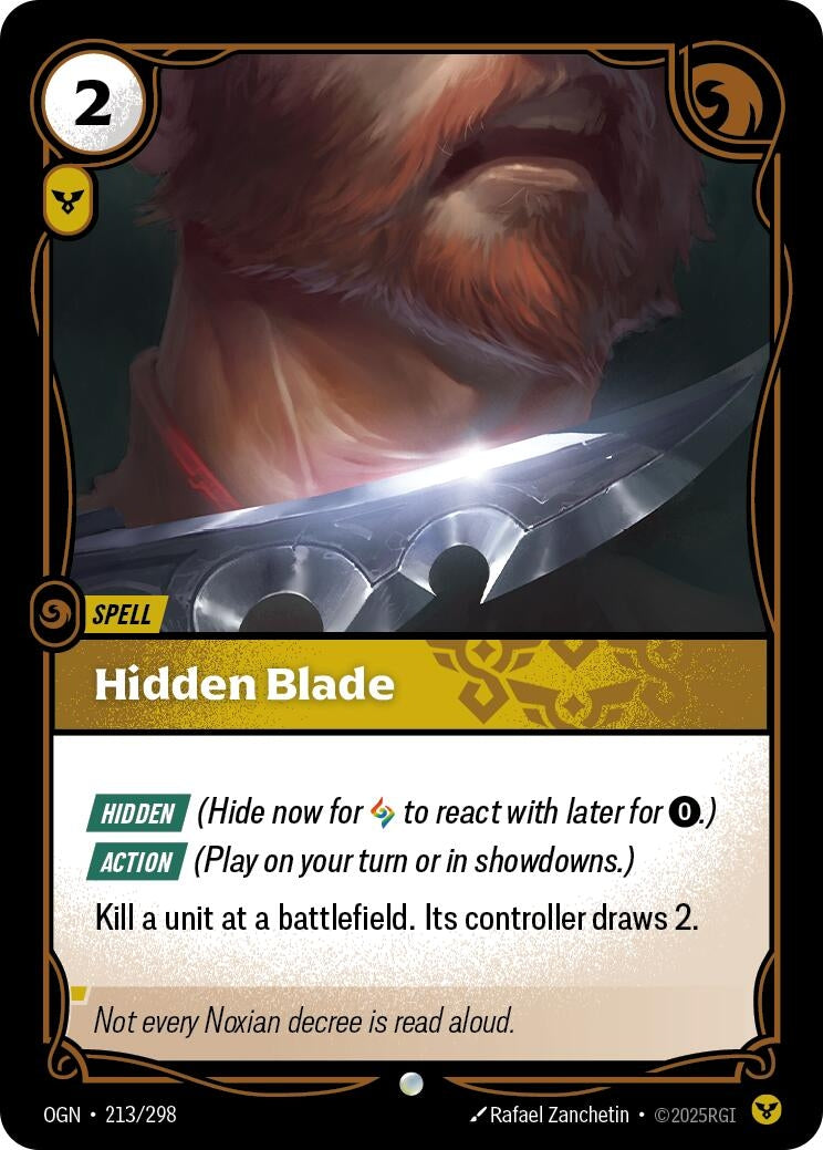 Image for Hidden Blade (213/298) (Origins) (OGN) - Riftbound: League of Legends Trading Card Game