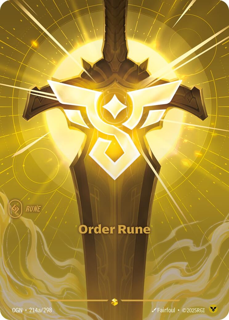Image for Order Rune (Alternate Art) (214a/298) (Origins) (OGN) - Riftbound: League of Legends Trading Card Game
