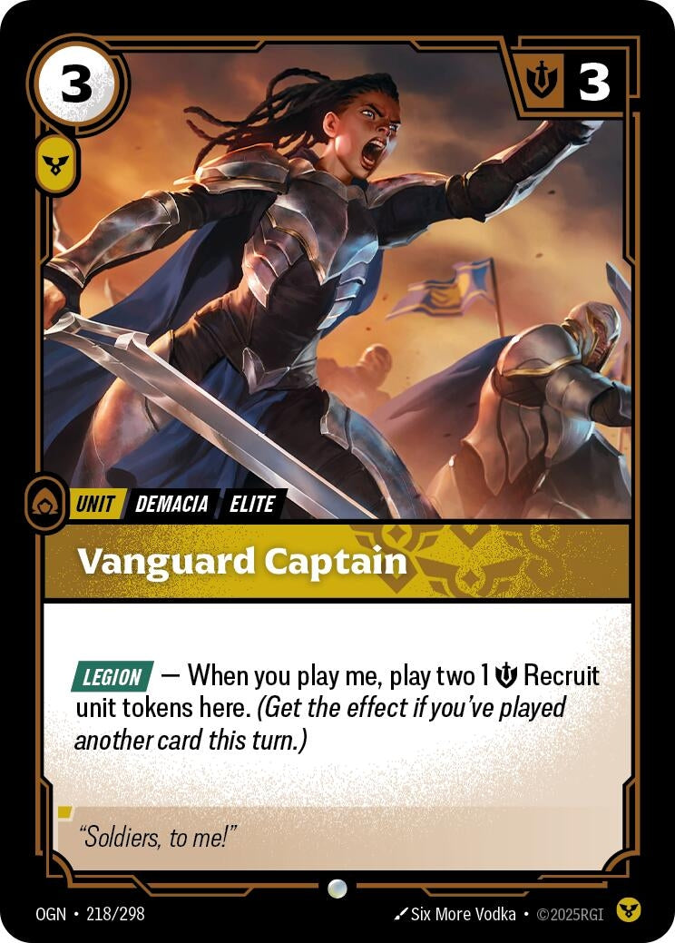 Image for Vanguard Captain (218/298) (Origins) (OGN) - Riftbound: League of Legends Trading Card Game