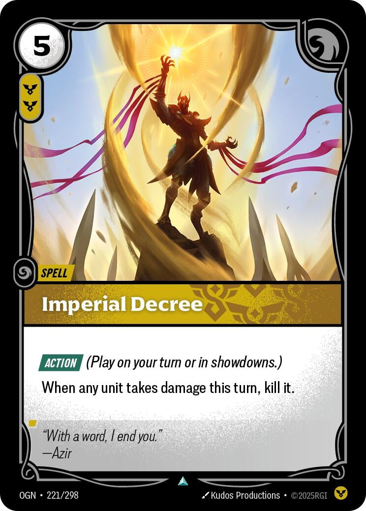 Image for Imperial Decree (221/298) (Origins) (OGN) - Riftbound: League of Legends Trading Card Game