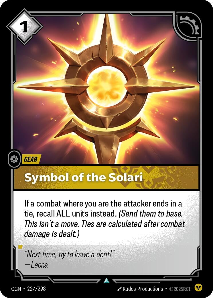 Image for Symbol of the Solari (227/298) (Origins) (OGN) - Riftbound: League of Legends Trading Card Game