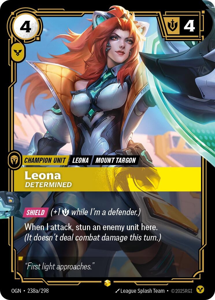 Image for Leona, Determined (Alternate Art) (238a/298) (Origins) (OGN) - Riftbound: League of Legends Trading Card Game