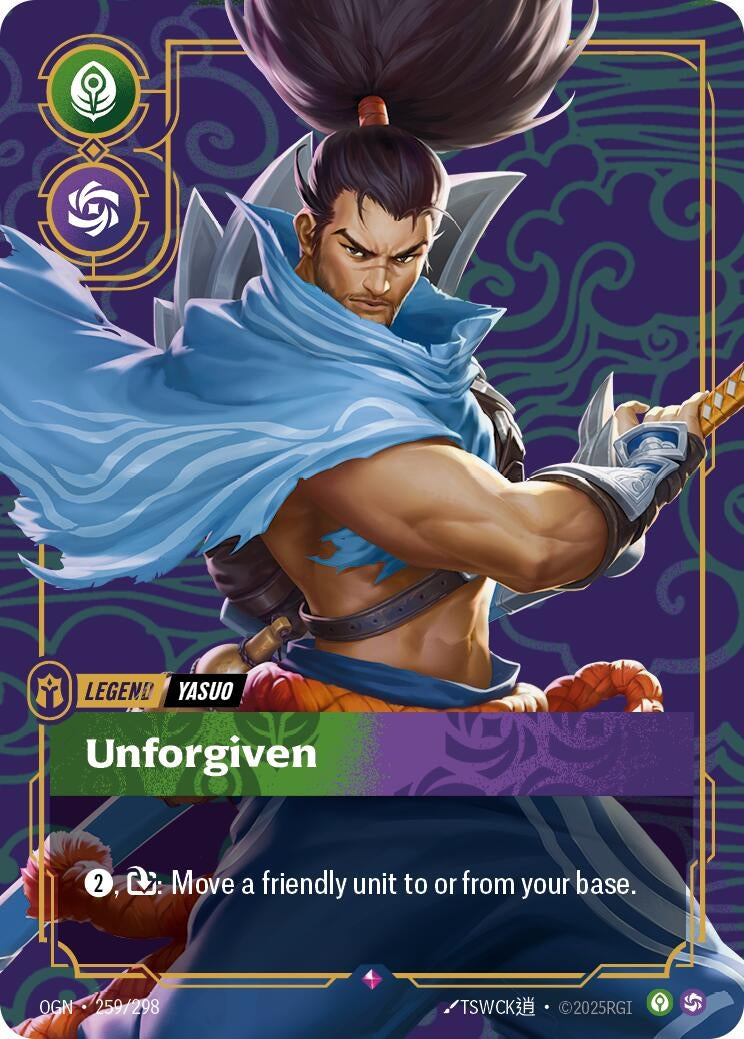 Image for Yasuo, Unforgiven (259/298) (Origins) (OGN) - Riftbound: League of Legends Trading Card Game