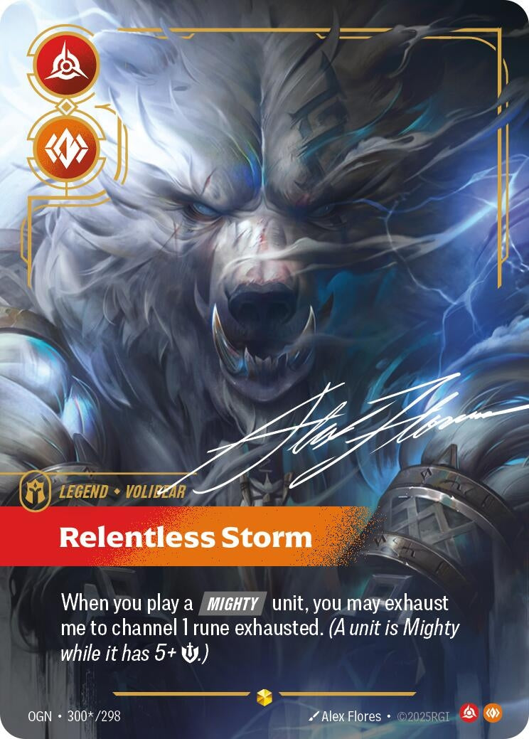 Image for Volibear, Relentless Storm (Signature) (300*/298) (Origins) (OGN) - Riftbound: League of Legends Trading Card Game