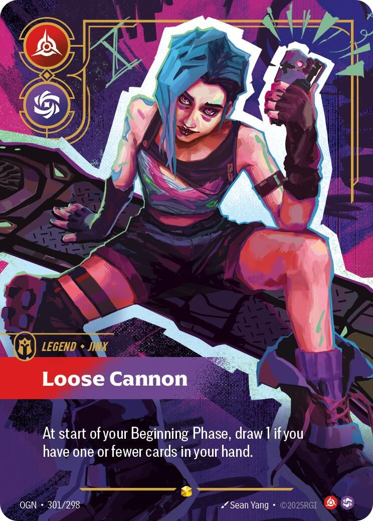 Image for Jinx, Loose Cannon (Overnumbered) (301/298) (Origins) (OGN) - Riftbound: League of Legends Trading Card Game