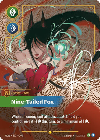Image for Ahri, Nine-Tailed Fox (Signature) (303*/298) (Origins) (OGN) - Riftbound: League of Legends Trading Card Game
