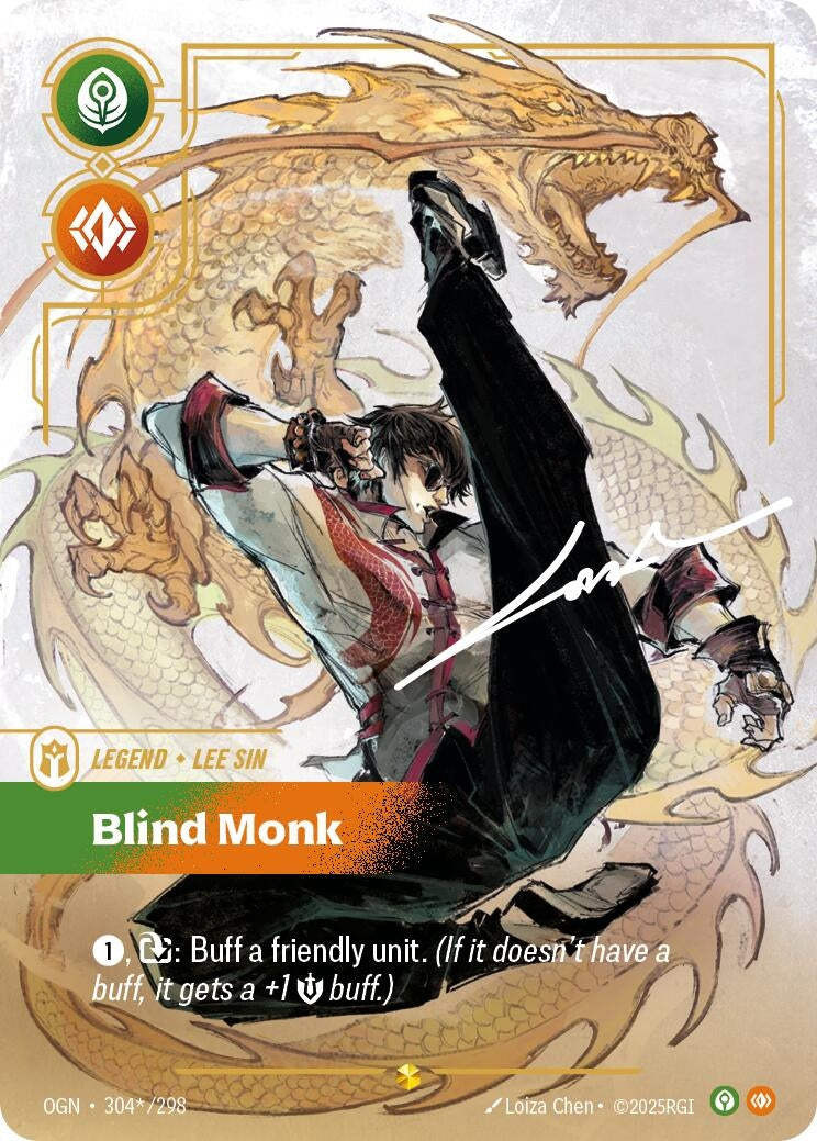 Image for Lee Sin, Blind Monk (Signature) (304*/298) (Origins) (OGN) - Riftbound: League of Legends Trading Card Game
