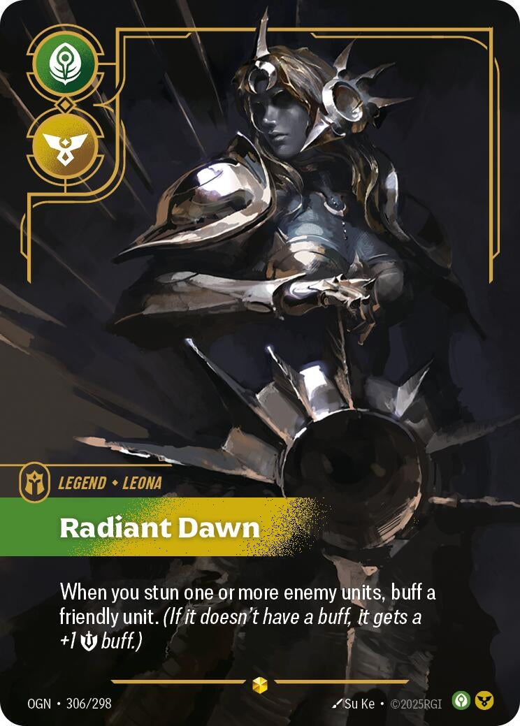 Image for Leona, Radiant Dawn (Overnumbered) (306/298) (Origins) (OGN) - Riftbound: League of Legends Trading Card Game