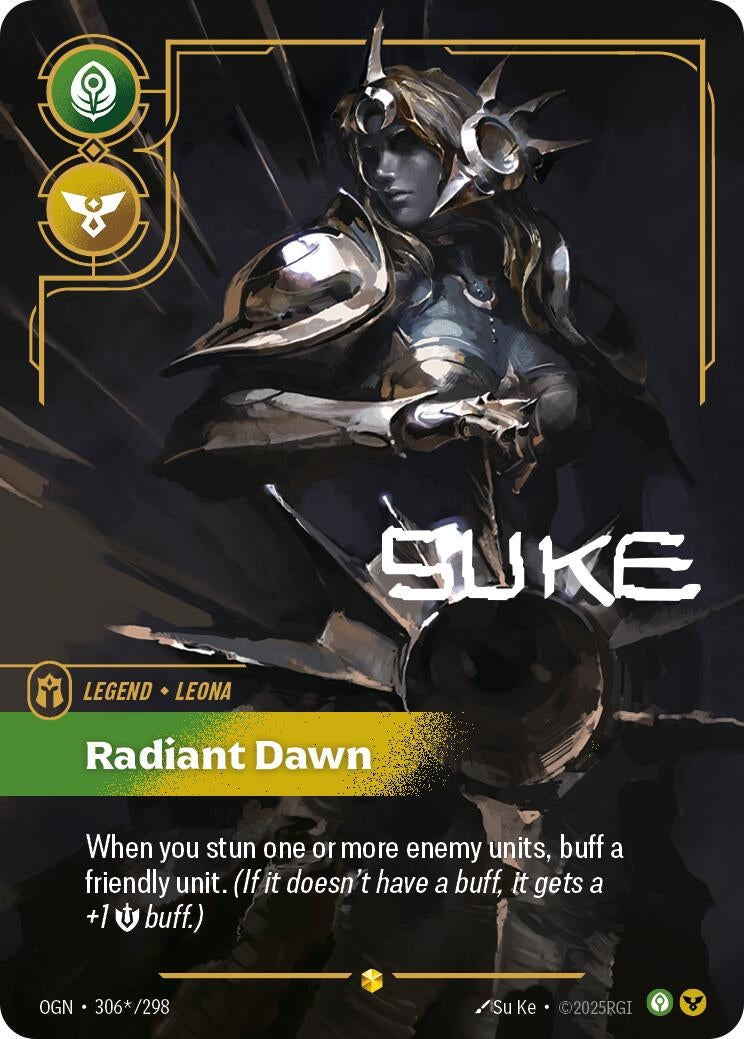 Image for Leona, Radiant Dawn (Signature) (306*/298) (Origins) (OGN) - Riftbound: League of Legends Trading Card Game