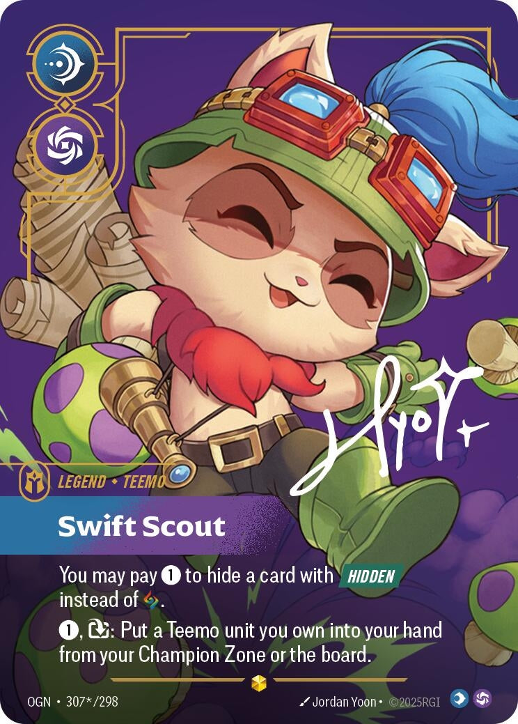 Image for Teemo, Swift Scout (Signature) (307*/298) (Origins) (OGN) - Riftbound: League of Legends Trading Card Game