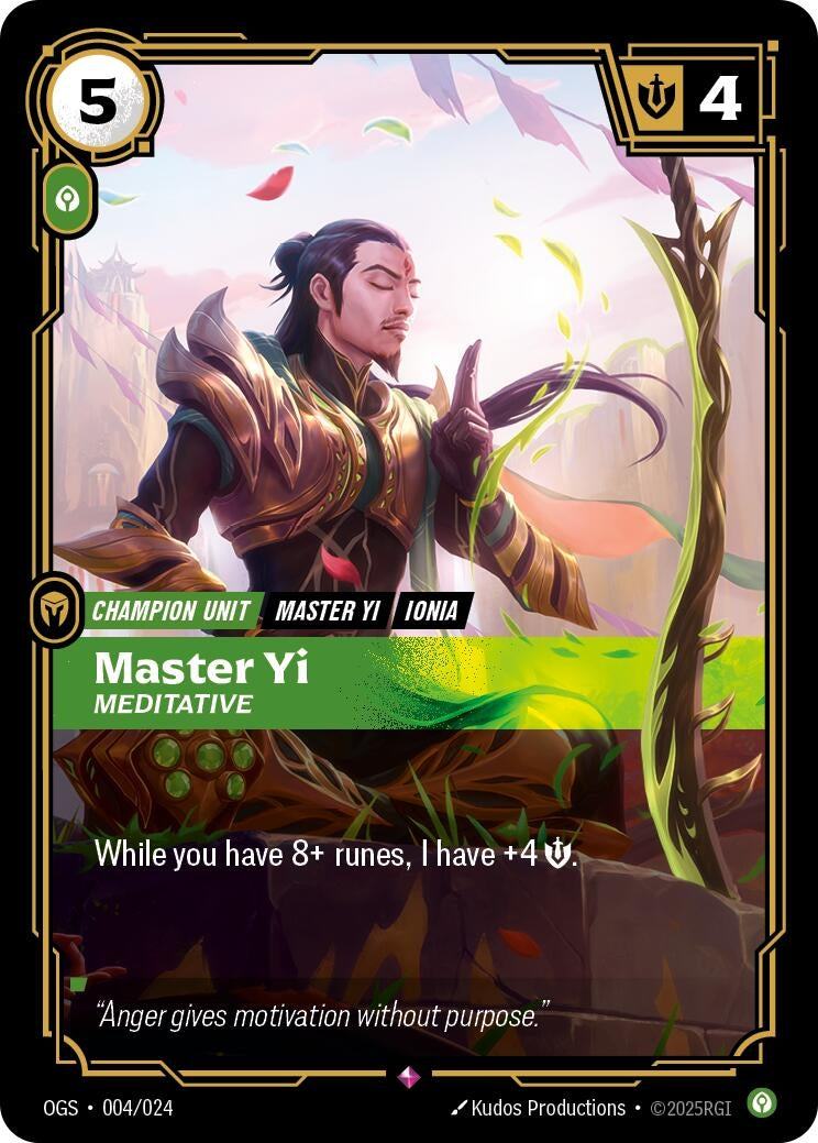 Image for Master Yi, Meditative (004/024) (Origins: Proving Grounds) (OGS) - Riftbound: League of Legends Trading Card Game